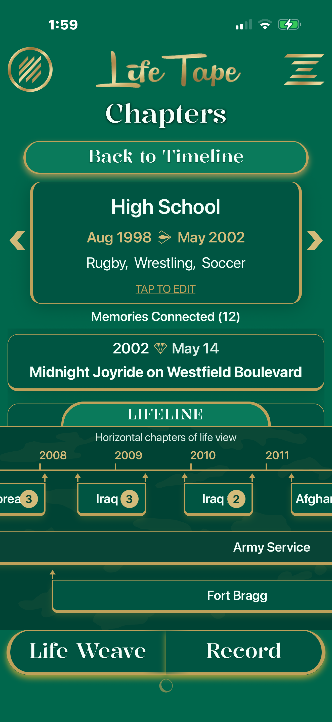 Timeline view